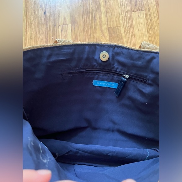 NWT Draper James Everyday Straw Bag Tote Floral Scarf Coastal Preppy Vacation - Picture 4 of 5